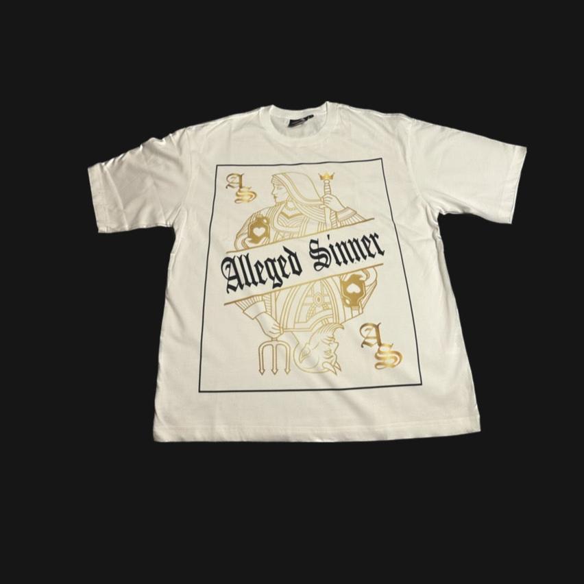 WHITE / GOLD 2 SIDED TEE